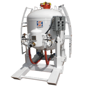 75 cuft MegaBlaster Bulk Blast Pot with Dual Outlets on Skid