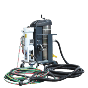 Blast and Vacuum Recovery System for using Virgin Abrasive